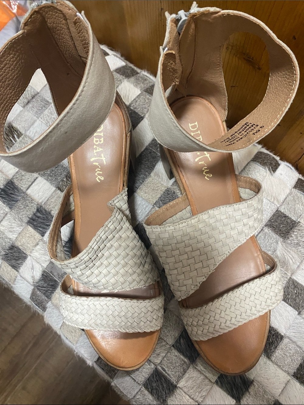 Diba True Woven Ankle-Strap Sandal in Light Taupe